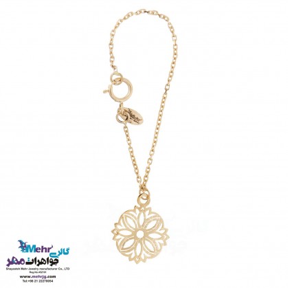 Gold Watch Pendant - Flower Design-MW0168